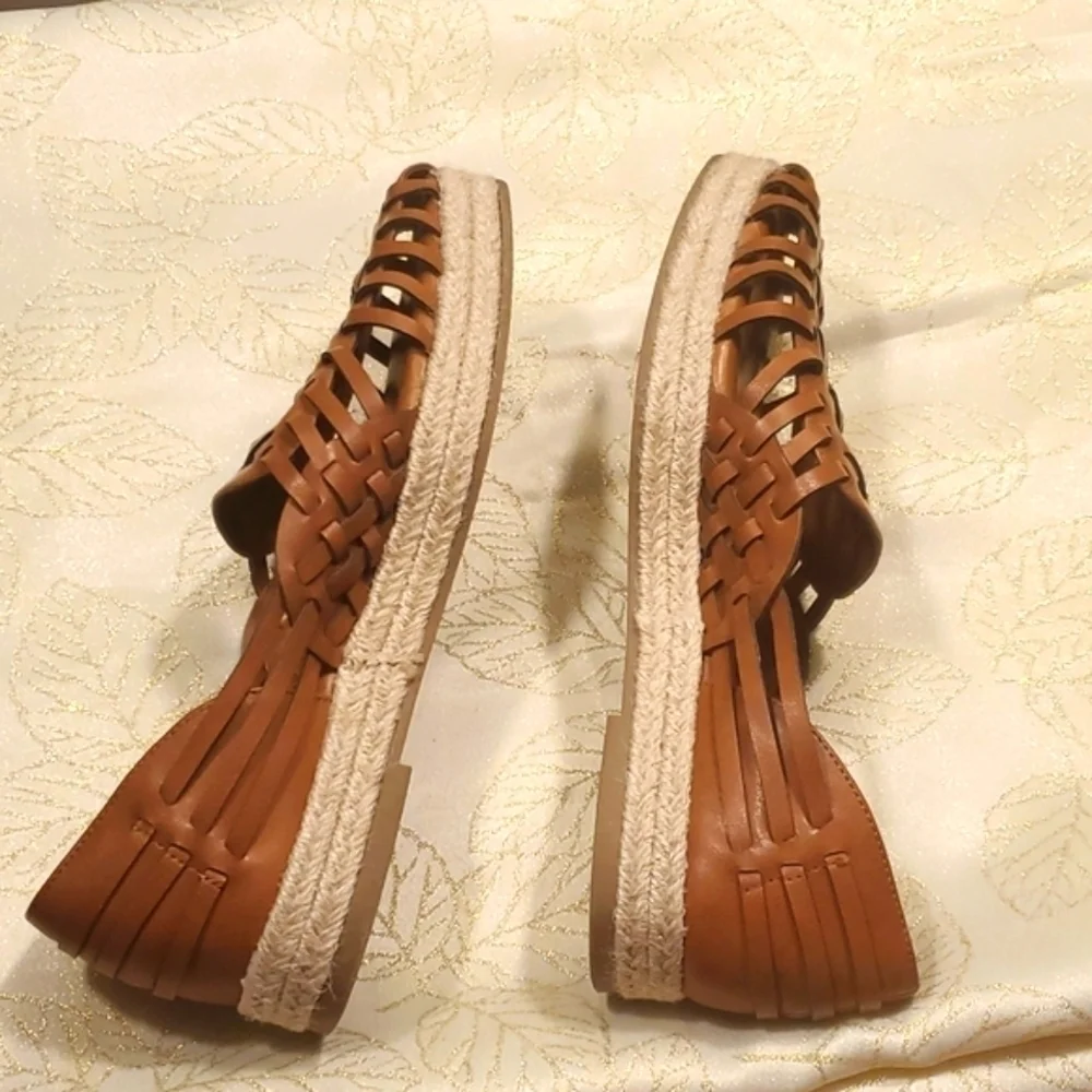 Sam & Libby Women's Asha Espadrille Saddle Slip On Shoes Brown Size 9